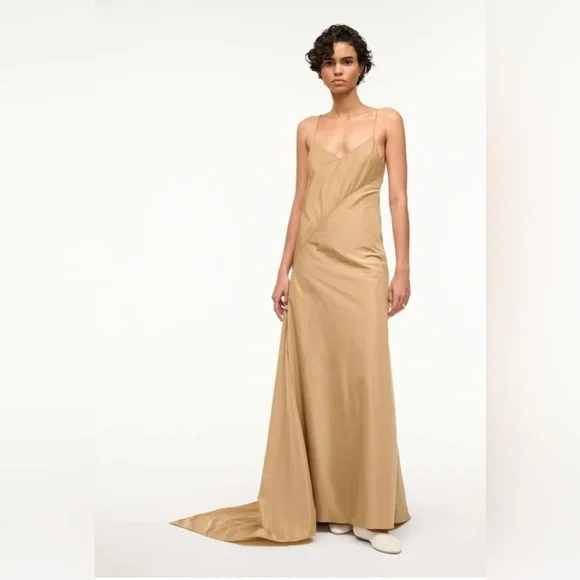 NWT Staud Maxi Leonardo Gown in Fawn size 2 - Picture 9 of 9